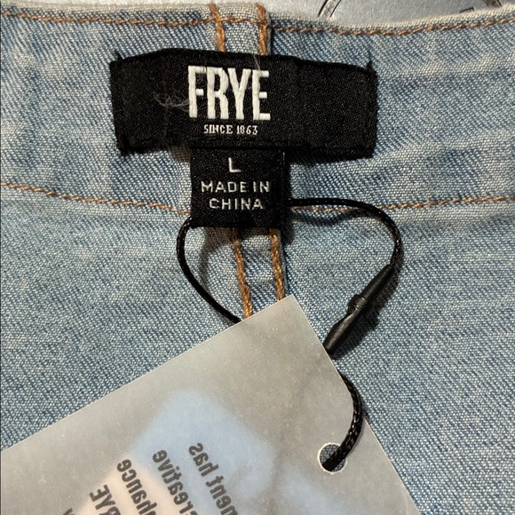 Frye Women's Light Blue Denim Mini Dress sz L NWT - Picture 7 of 12